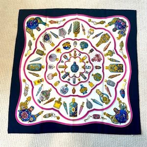 Beautiful silk Hermes perfume theme scarf.